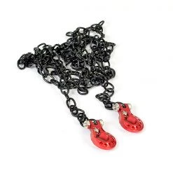 Fastrax Deluxe Aluminium Red Winch Hooks Black Chain Set