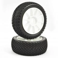 Fastrax 1/8 Buggy H-Block Tyre Pre-Mounted On 10 Spoke Wheels (2)