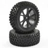 Fastrax 1/10th Mounted Cuboid Black Buggy Wheels And Tyres - Front