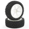 Fastrax 1/10th Mounted Cuboid White Spoked Buggy Wheels And Tyres - Front
