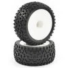Fastrax 1/10th Mounted Cuboid White Dish Buggy Wheels And Tyres - Rear