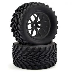 Fastrax 1/10 Mega-V Truck Tyre Mounted On Black 12-Spoke (12mm Hex)