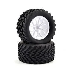 Fastrax 1/10 Mega-V Truck Tyre Mounted On White 12-Spoke (12mm Hex)