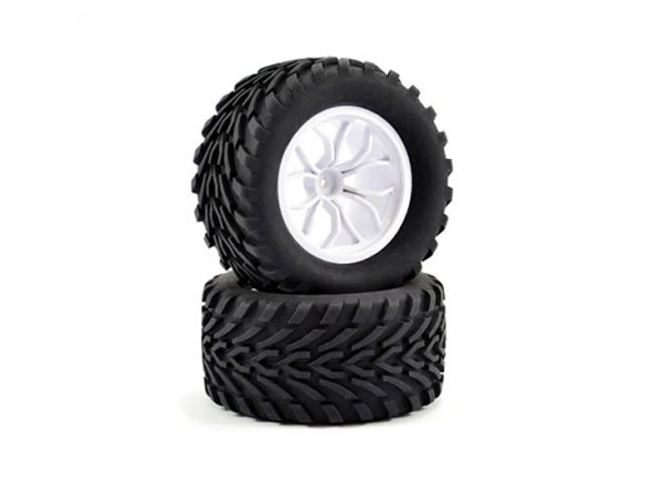 Fastrax 1/10 Mega-V Truck Tyre Mounted On White 12-Spoke (12mm Hex)