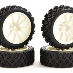 Fastrax Street/ Rally Block Tyre Mounted On 10 Spoke White Wheels (4)