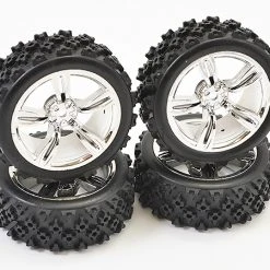 Fastrax 1/10th Touring Wheel/ Rally Block 5-Spoke - Chrome