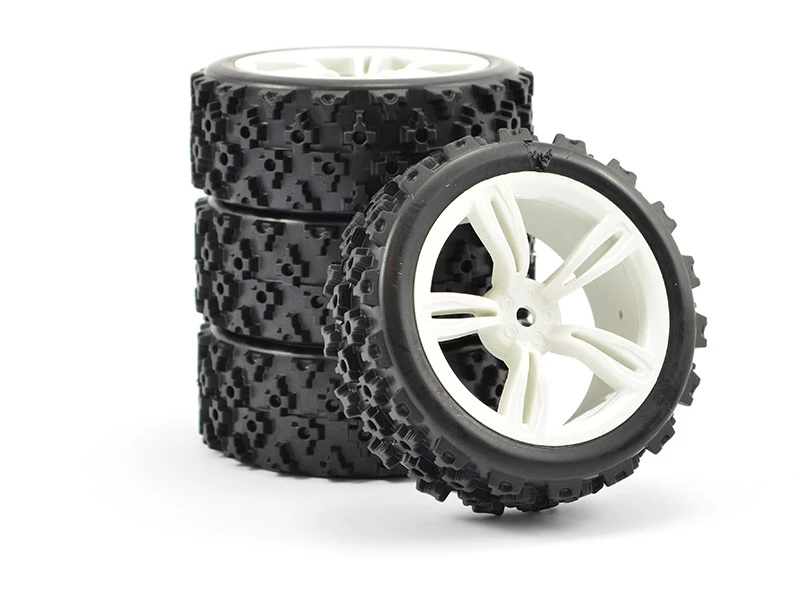 Fastrax 1/10th Touring Wheel/ Rally Block 5-Spoke - White - Image 2