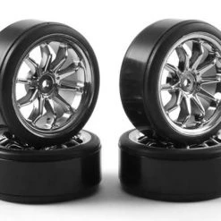 Fastrax 10-Spoke Drift Wheel & Tyre Set (4) - Chrome