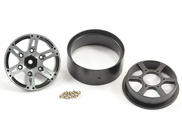 Fastrax 1.9in Heavy Weight Split 6-Spoke Aluminium Beadlock Wheels (4) - Black - Image 3