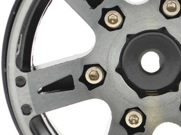 Fastrax 1.9in Heavy Weight Split 6-Spoke Aluminium Beadlock Wheels (4) - Black - Image 4