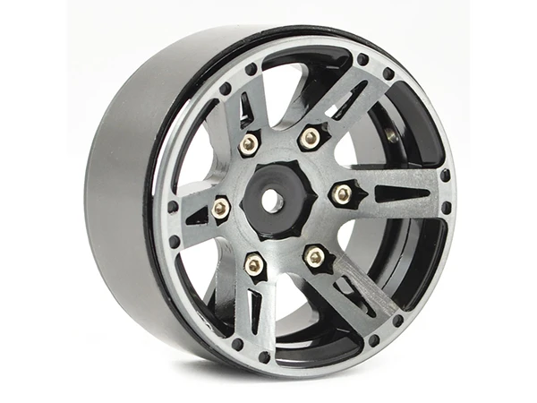 Fastrax 1.9in Heavy Weight Split 6-Spoke Aluminium Beadlock Wheels (4) - Black