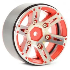 Fastrax 1.9in Heavy Weight Split 6-Spoke Aluminium Beadlock Wheels (4) - Red