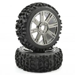 Fastrax 1:8 Maze Block Mounted On 8-Spoke Black Chrome (2)