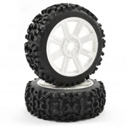 Fastrax 1:8 Maze Block Mounted On 8-Spoke White (2)