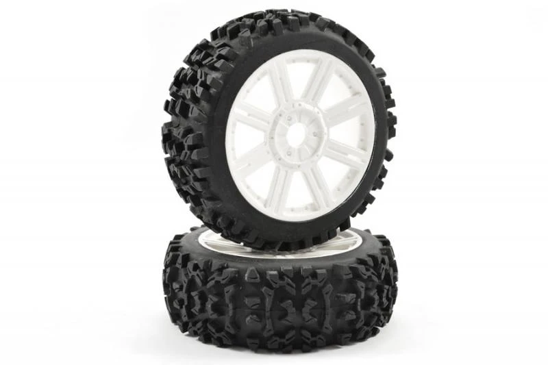 Fastrax 1:8 Maze Block Mounted On 8-Spoke White (2)