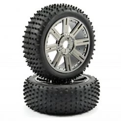 Fastrax 1:8 Lugger Mounted On 8-Spoke Black Chrome (2)