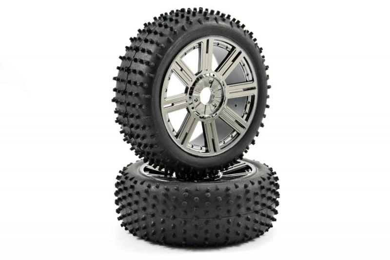 Fastrax 1:8 Lugger Mounted On 8-Spoke Black Chrome (2)