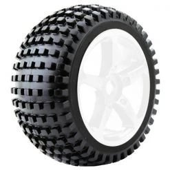 Fastrax 1 8 Truggy Rock Mounted On 5 Spoke White 0 Offset (pr)