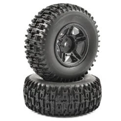 Fastrax 1:10 SC JigSaw Mounted 5-Spoke Black (Slash 2wd Rear/ 4x4 F/R) (2)