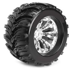 Fastrax 1:8 MT Arrow Mounted On 6-Spoke Chrome 1/2in Offset (2) 17mm Hex