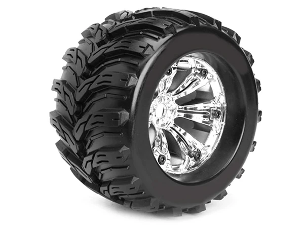 Fastrax 1:8 MT Arrow Mounted On 6-Spoke Chrome 1/2in Offset (2) 17mm Hex