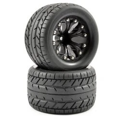 Fastrax 1:10 MT Eagle Mounted On Black 6-Spoke 0 Offset (2) 12mm Hex