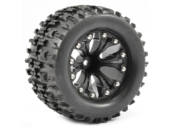 Fastrax 1:10 MT JigSaw Mounted On Black 6-Spoke 1/2 Offset (2) 12mm Hex