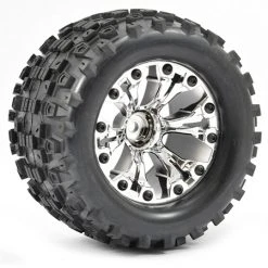 Fastrax 1:10 MT Stinger Mounted On Chrome 6-Spoke 0 Offset (2) 12mm Hex