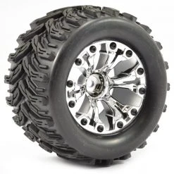 Fastrax 1:10 MT Arrow Mounted 6spoke Chrome 2wd 2.8in (PR) Bearing Fitment