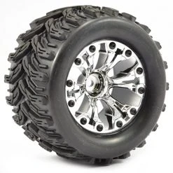 Fastrax 1:10 MT Arrow Mounted On Black 6-Spoke 1/2 Offset (2) 12mm Hex