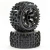 Fastrax 1:16 Jigsaw Tyres Mounted On 8 Spoke Black Wheels (2)