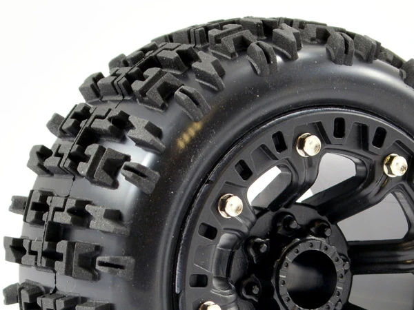 Fastrax 1:16 Jigsaw Tyres Mounted On 8 Spoke Black Wheels (2) - Image 3