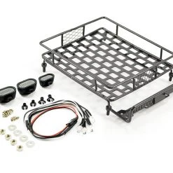 Fastrax Aluminium Luggage Rack With LED Lamps And Spotlights 165mm X 112mm - Black