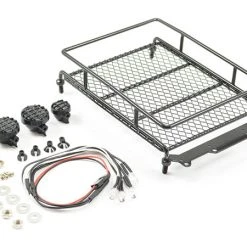 Fastrax Aluminium Luggage Rack With LED Lamps And Spotlights 130mm X 110mm - Black