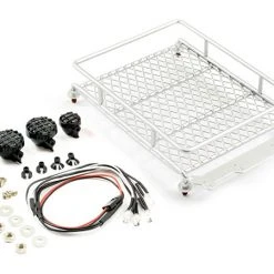 Fastrax Aluminium Luggage Rack With LED Lamps And Spotlights 130mm X 110mm - Silver