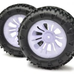 Fastrax 1/10 KlaxonTruck Tyre Mounted On White 12-Spoke (12mm Hex)