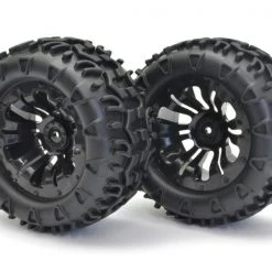 Fastrax 1/10 KlaxonTruck Tyre Mounted On Black 12-Spoke (12mm Hex)